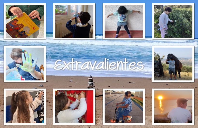 Collage de imágenes de niños y niñas de la Asociación MYT1L Extravalientes.